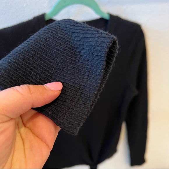 MADEWELL Black Elwood Knot Front Ribbed Long Sleeve Size Small - Picture 5 of 8